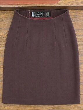 Vintage KGR Sz 10 made in USA Chocolate Brown Wool Pencil Skirt